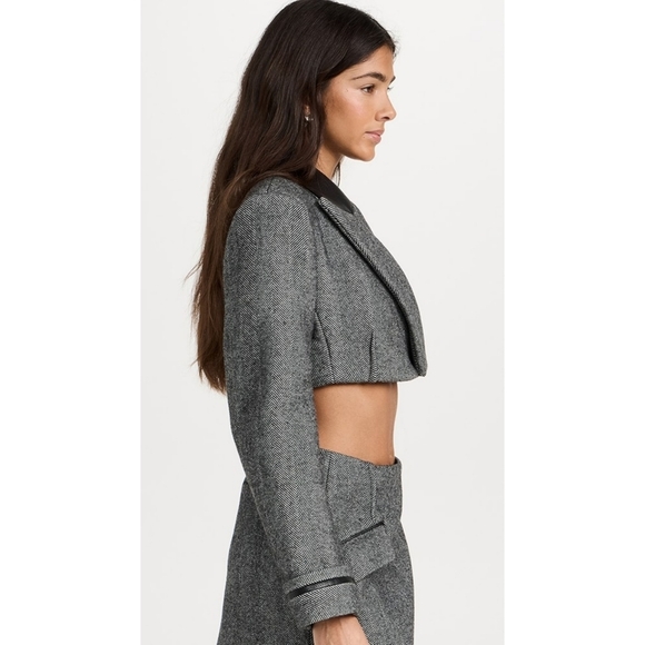 JONATHAN SIMKHAI Cropped Wool Blazer Size 4 - Picture 3 of 16